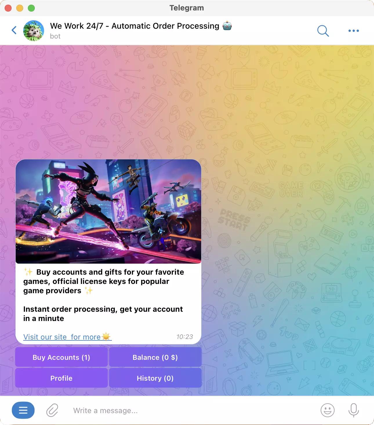 GETBOT.CC - Telegram storefront demo